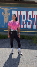 Load image into Gallery viewer, Adult Self Care by SC Women&#39;s Proficient Crop T-shirts (Pink and Black)
