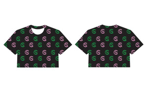Adult Self Care by SC Women's Proficient Crop T-shirts (Pink and Green)